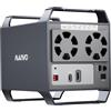 MAIWO Enclosure HDD RAID a 4 alloggiamenti per unità SATA da 3,5 con ventola di raffreddamento, cavo USB A-C 3.0 e C-C incluso, supporta Raid Normal, 0,3,5,1/10, Clone/Large (jbod) e capacità 96TB