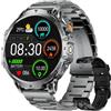 LIGE SMART Smartwatch Uomo con 1000 mAh Batteria, 1.85 Militari Orologio Smart Watch Torcia LED, Chiamate Bluetooth/110+ Modalità Sportive, 24H Frequenza Cardiaca/Sonno, IP68 Android iOS Nero-mimetico