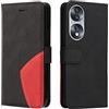 Fatcatparadise Cover per Huawei Honor 70 5G, Flip Caso in PU Pelle Case Cover Libro Portafoglio Protettiva Custodia con TPU Antiurto,[Kickstand][Slot per Schede][Magnetica] (Nero)
