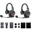 SYNCO XTALK X2 Cuffie Intercom Full Duplex per Comunicazione Team (2 PCS) | 2.4G Wireless Full Duplex, Portata 350m, Batteria 24H, Riduzione del Rumore ENC, Monitoraggio 3,5mm per Produzioni ed Eventi