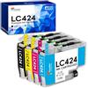 Fooylen LC424 - Cartucce per stampante LC 424, compatibili con Brother LC | Cartucce d'inchiostro LC424 per Brother DCP-J1200W DCP-J1200WE J1200WE J1200W J1200W, nero, ciano, magenta, giallo