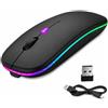 Zutflap Mouse wireless Bluetooth per laptop, mouse per computer, ricaricabile, 2,4 GHz, ottico, Bluetooth5.2, USB A, USB C