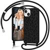 Coiwxmoi Custodia per iPhone 14/iPhone 13 con Nastro Leopardato,Marrone | Motivo con Catena,Custodia Protettiva da Appendere con Cordino,Silicone TPU per iPhone 13/14 6.1