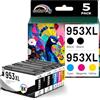 colorfly Cartucce 953XL compatibili con HP 953 XL Officejet Pro 8710 | Multipack 953XL HP Officejet Pro 8702 8710 7720 7730 7740 8200 8210 8216 8218 8700 8714 8715 8716 8714(confezione da 5)