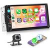 Hodozzy DAB/DAB+ Autoradio 2 Din Wireless Carplay Android Auto con 7 Pollici Schermo Stereo Auto Bluetooth con Uscita Video/RDS/FM/USB/AUX/TF+Telecamera Retromarcia