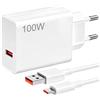 Smbxjer Caricabatterie da 100 W e Cavo USB C per Poco F8 Pro F8 Ultra 17 Pro Max 5G, Ricarica Rapida Turbo Adattatore Caricabatterie Mobile Presa E Cavo Tipo C 1M per Poco X4 5G 14T 13T Poco Pad M6 10TPro