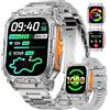 HIRREO Smartwatch Uomo con 1000mAh Batería, 2.01″ HD Smartwatch con Chiamata Bluetooth, Militare Orologio Fitness: Torcia LED 100+ Modalità Sportive, Sonno/Cardiofrequenzimetro, IP68, Android iOS, BWTX12-C