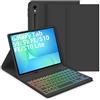 Bettdow Tastiera Custodia per Samsung Galaxy Tab S10 Lite/S10 FE 10.9 2025, Layout Italiano Tastiera Retroilluminata Staccabile e Cover Custodia per Tab S10 Lite/S10 FE/S9 FE 10.9/Tab S9 11, Nero