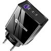 Ruwshuuk Caricatore USB Adattatore da Muro USB 40W con 3 Porte | Protezione da Sovratensioni e Surriscaldamento per Dispositivi Elettronici