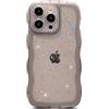 miyonsin Custodia per iPhone XS Max, Graziosa Custodia a Forma di Onde Ricce, Glitter Trasparente Custodia Protettiva per Ragazze e Donne, TPU Antishock Cover per iPhone XS Max, Nero-1