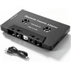 Pixelure Aux Adaptador Cassetta da Auto, Adattatore Cassetta Autoradio BT 5.0 | Suono Hi-Fi Ad Alta Definizione, per Lettori Cassette da Auto e Registratori, Cassette per MP3 CD Convertitore Radio