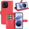 JIUNINE Cover a Libro in Pelle per XIAOMI Redmi Note 17 5G, Rosso | Custodia Portafoglio Antiurto in Pelle Sintetica a Grana Litchi, Portacarte, Chiusura Magnetica, Supporto Regolabile