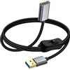 YINGAYOU Prolunga USB 3.0 con Interruttore 5Gbps Cavo Prolunga USB Maschio Femmina con Interruttore Spina Placcata in Oro, con Funzionalità OTG,Adatta per Laptop,PC e Automobili (nero, 1.5 m)