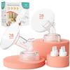MilkFlow 2 Coppe da 28 mm e Valvola per Tiralatte Spectra S1/S2/16+ | Kit doppio con due coppe da 28mm e due valvole rinforzate in silicone per sostituire i componenti usurati
