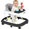 homewell Girello pieghevole per bambini, girello per bambini, con vassoio di attività musicali rimovibile, stazione di gioco elettronica rimovibile con luci e melodie, altezza regolabile (nero)