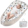 URMYWO Riduttore Lettino Neonato 90x55 cm Cuscino Doppia Faccia Riduttore per Culla Neonato in Cotone 100% Puro Fatto a Mano per Massimo Comfort (Marrone)