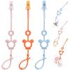 LHOEST 3Pezzi Catenella Portaciuccio Silicone Catenella Ciuccio Porta Catenelle | con Clip Senza BPA Personalizzate Catenelle per Ciuccio Maschio Femmina un Pezzo Catenella Portaciuccio Rosa Arancione Blu