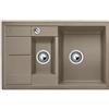 BLANCO METRA 6 S Compact - Lavello rettangolare in granito per basi di lavello con larghezza 60 cm - SILGRANIT - Piccolo gocciolatoio con vaschetta aggiuntiva - Marrone - 517353