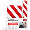 OFITURIA Paracolpi Garage Adesivo Pack 2 25x20+36x8 cm Bianco/Rosso, Protezione Muro Garage, Paracolpi Portiere Auto, Gomma Antiurto Box Auto (Pack 2 pz, 25x20+36x8 cm, Bianco/Rosso)