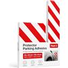 OFITURIA Paracolpi Garage Adesivo Pack 2 25x20+50x10 cm Bianco/Rosso, Protezione Muro Garage, Paracolpi Portiere Auto, Gomma Antiurto Box Auto (Pack 2 pz, 25x20+50x10 cm, Bianco/Rosso)