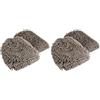 Amazon Basics Guanti Deluxe in microfibra per la pulizia dell'auto, Confezione da 4, 30 x 20 cm, Grigio Scuro