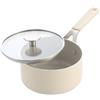GreenChef KitchenAid Aluminium Casseruola Ceramica Antiaderente con Coperchio Vetro, 16 cm/1,58 L, Senza PFAS, Compatibile Induzione, Manico Acciaio Inox, Adatta Forno, Lavastoviglie, Crema
