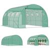 Aufun Serra 400 x 300 x 200 cm, resistente all'inverno, con 8 finestre e 2 porte, pellicola in polietilene da 140 g/m², tunnel con telaio in acciaio zincato, serra per giardino, balcone e coltivazione
