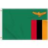 Petite Pine 2 × 3 FT Bandiera Zambia, Medio 60 × 90 CM 150D Zambia Outdoor Banner, Decorazione Giardino Con Ottone Gromment