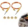 Fllyvly Termocoppia a gas filettatura M8, lunghezza 600 mm, kit di ricambio per riscaldamento a gas, sonda per riscaldamento esterno, camino e barbecue, con dadi di collegamento, accessori per barbecue (2