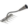 Generic Rastrello da giardino in acciaio al manganese resistente, con 5-8 denti, coltivatore a più denti, rastrello manuale per prato e orto (sei denti)