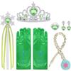 URAQT 6pcs Accessori Principessa Dress Up, Diadema da 3 a 9 Anni,Verde | Accessori Costumi da Principessa Set, Accessori Abito per Carnival Birthday Party Festa di Halloween, Cosplay
