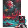 JIANGENNF Puzzle per adulti da 1000 pezzi Eclissi Rossa gioco rompicapo difficile compleanno e Natale 38x26cm