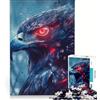 JIANGENNF Puzzle da 1000 pezzi per adulti Falco dagli occhi rossi giocattolo fai-da-te migliora la memoria compleanno e Natale 50x75cm