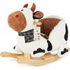 Bieco 74000357 - Peluche a Dondolo Mucca Animale, Bianco con Macchie Nere, Circa 68 x 35 x 54 cm