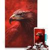 JIANGENNF Puzzle da 1000 pezzi per adulti con ritratto di aquila rossa gioco rilassante taglio di precisione ideale come decorazione da scrivania 50x75cm