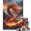 JIANGENNF Puzzle da 1000 pezzi per adulti Drago Rosso gioco impossibile analisi e logica per rafforzare l'amore tra le coppie 38x52cm