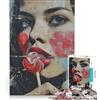 JIANGENNF Puzzle da 1000 pezzi per adulti con graffiti femminili, gioco impossibile, attività divertenti da fare in casa, adatto come decorazione da scrivania 38x26cm