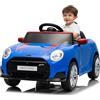 GarveeHome Macchina Elettrica MINI per Bambini con Licenza - 12V, Porte Doppie, Luci LED, Musica, Clacson, USB, Cintura di Sicurezza - Telecomando, 3-8 Anni - Blu