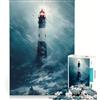 JIANGENNF Puzzle da 1000 pezzi per ragazzi faro Red Eye giochi per famiglie taglio di precisione compleanno e Natale 38x26cm