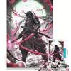 JIANGENNF Puzzle per adulti da 1000 pezzi samurai giapponesi rossi gioco rilassante antistress intellettuale regalo di compleanno regalo di viaggio 38x26cm