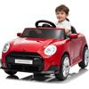GarveeHome Macchina Elettrica MINI per Bambini con Licenza - 12V, Telecomando, Luci LED, Musica, Clacson, USB, Cintura di Sicurezza - Veicolo Giocattolo 3-8 Anni - Colore Rosso