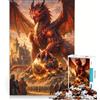 JIANGENNF Puzzle da 1000 pezzi per adulti con drago rosso gioco interattivo decorazione da parete adatto per la decorazione della scrivania 38x26cm