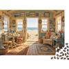 DAFUfbw Beach House Interior Puzzle 1000 Pezzi Riciclato Coastal Summer Puzzle for Adultos Puzzle Gioco Accessori Impossibile Difficile Difficile Stimolante Divertente Gioco 38x26cm/1000pcs