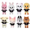 Rppiup 8 Pcs SKZOO Peluches, Stray Kids Peluches, Cartoni Animati Peluche, Wolf Chan/Leebit/DWAEKKI/Jiniret/HAN Quokka/BbokAri/PuppyM/Fox, Compleanno Regalo per Bambini e Fans