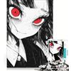 JIANGENNF Puzzle da 1000 pezzi per adulti con effetto occhi rossi luminosi gioco rilassante taglio di precisione ideale per decorare la scrivania 38x26cm