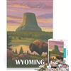 JIANGENNF Puzzle da 1000 pezzi per adulti paesaggio retrò del Wyoming gioco pratico allena la mente e la mano ogni pezzo è unico 38x26cm