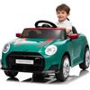 GarveeHome Macchina Elettrica MINI per Bambini con Licenza - 12V, Telecomando, Porte Doppie, Luci LED, Musica, Clacson, USB, Cintura di Sicurezza - Giocattolo 3-8 Anni - Verde