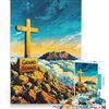 JIANGENNF Puzzle da 1000 pezzi con illustrazione della vetta del monte Grand Benare, gioco per famiglie, assemblaggio di motivi, con pezzi di forma casuale completamente ad incastro 38x52cm