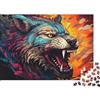 6N2X9A4S Lupo Selvaggio Puzzle 1000 Pezzi Carta per Adulti Animali Artistici Colorati Set Puzzle 1000 Pezzi Decorazione Casa Relax Regalo 38x26cm/1000pcs
