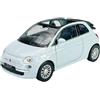 Generisch Welly modello auto compatibile con Fiat 500C Cabrio blu chiaro dal 2009 ca 1/34 - 1/39 Metal Model Auto Die Cast Nuovo in scatola 43612